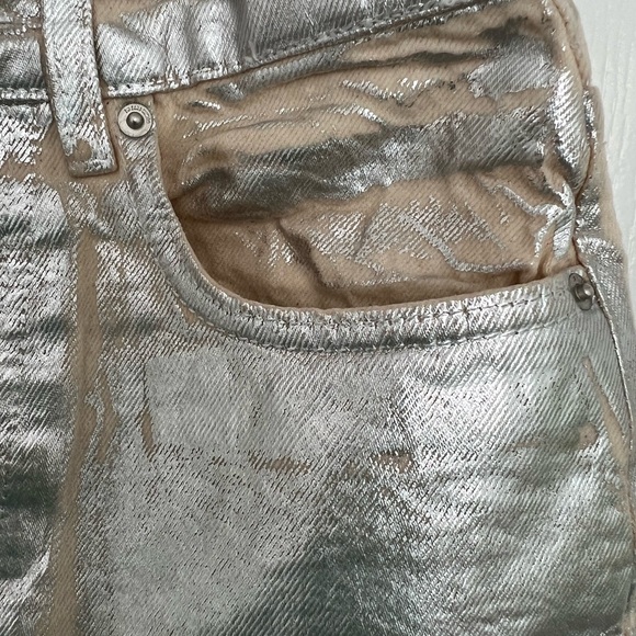 Zara Straight Leg, Cotton, Silver Jeans | 2 - Picture 9 of 16